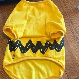 Bark peanuts Charlie Brown Yellow Dog Sweater with Black Zigzag